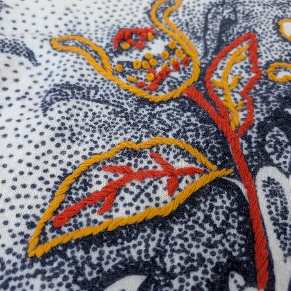 Vintage Clasike Lambswool Angora Blend Sweater M/M Embroidered Floral Polka Dot - Picture 3 of 7